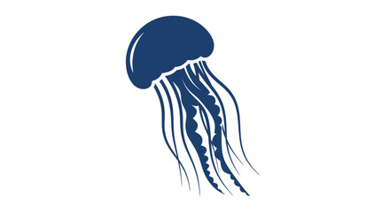 Dark blue jellyfish marine animal. © ahmad