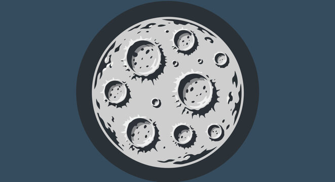 Moon Lunar Surface Close Up View.