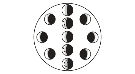 Phases of the Moon Cycle Illustration. © yanto