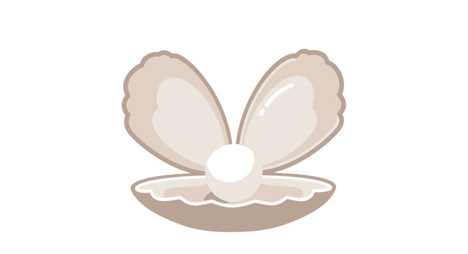 Oyster shell with pearl inside.