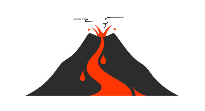 Volcano Eruption with Lava Flow.