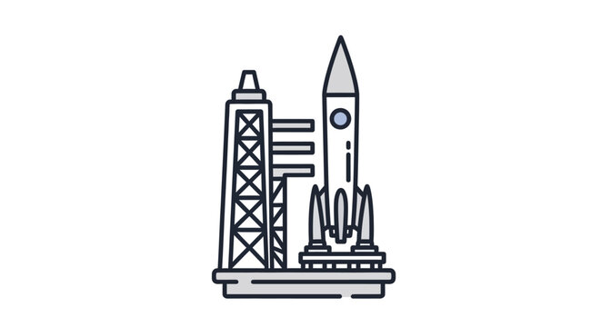 Rocket on launch pad ready.