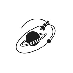 Saturn Planet with Ring System Icon. © yanto