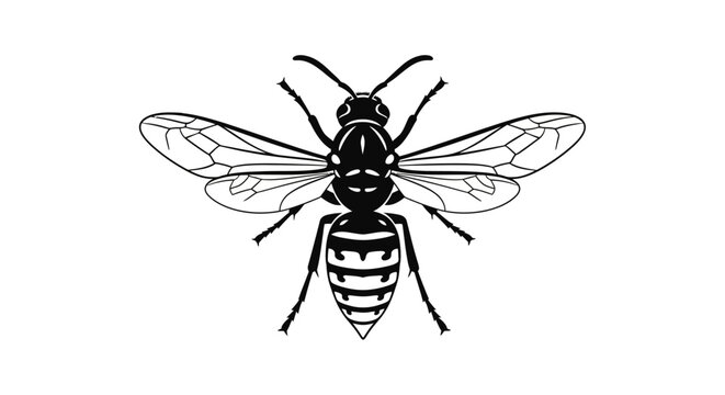 Detailed illustration of a flying insect.