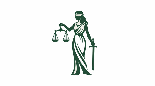 Professional Lady Justice Vector Illustration Blindfolded Scales Sword For Commercial Use