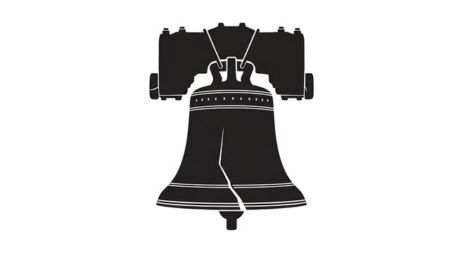 Liberty Bell Silhouette - A Symbol of American Independence and Freedom.