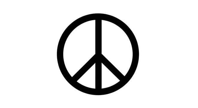 Black peace sign symbol logo icon.
