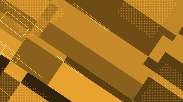 Abstract geometric background with overlapping rectangles dotted halftone patterns and angular lines animation