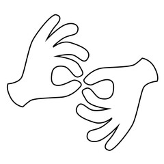Fototapeta premium Hand finger gesture two pair stroke