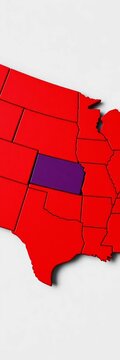 Highlighted State on United States Map Illustration