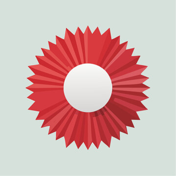 Red Rosette with White Center