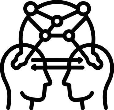 Abstract connection between two minds, concept of communication and networking