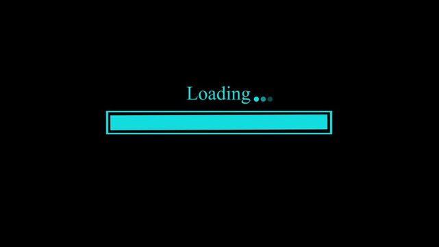 Minimal loading screen with progress bar animation