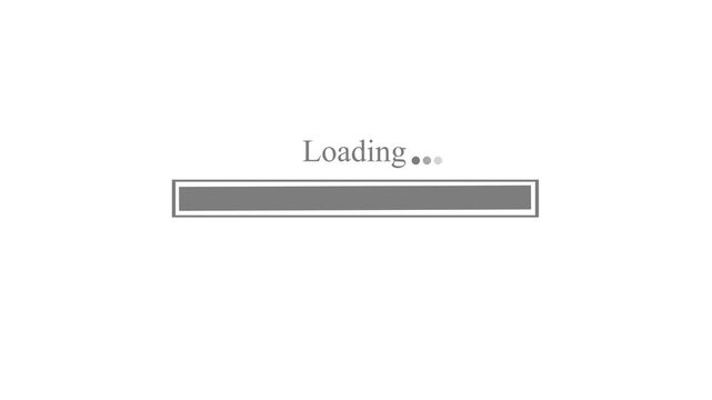 Minimal loading screen with progress bar animation