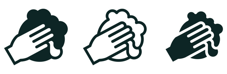 Fototapeta premium Hand Washing Icon Set for Hygiene and Cleaning Concepts in Various Formats