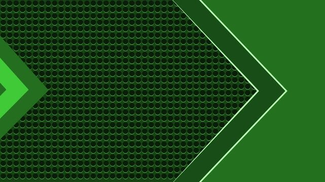 Chevron arrows over honeycomb metal background animation