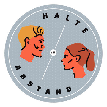Halte abstand german badge