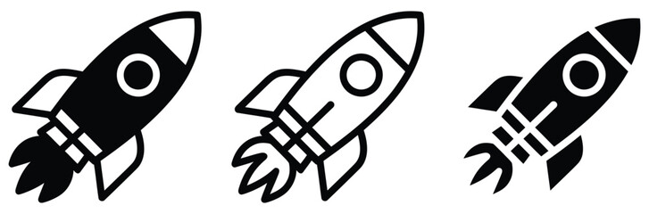 Rocket ship icons in different styles for business and technology concepts, Representing growth and innovation © Prime Stocks