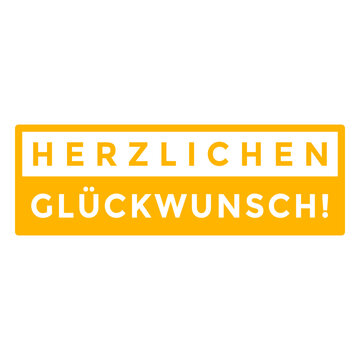 Herzlichen gl&uuml;ckwunsch badge