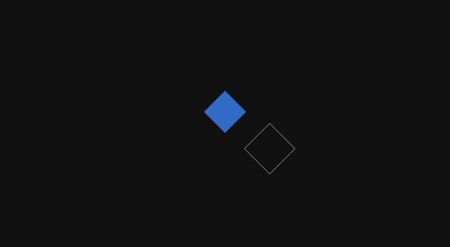 Minimalist blue square loading animation on animation black background, digital interface