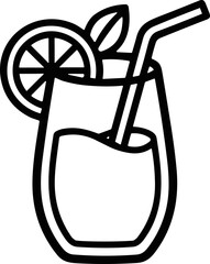 Refreshing Summer Drink Icon: Lemonade with Citrus Slice and Mint Leaves © kumara