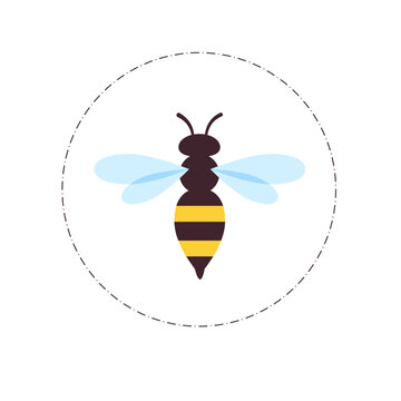 Flying hornet with yellow stripes icon
