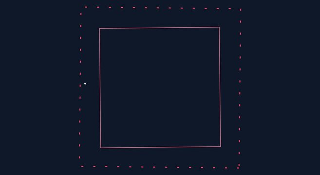 Minimalist geometric motion with rotating square and dashed border animation