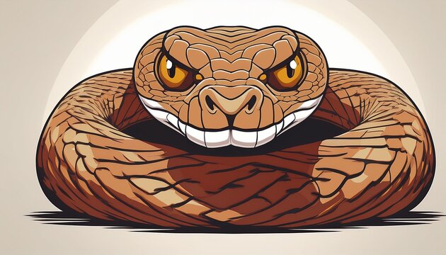 An Isolated Desert Horned Viper Isolated On Flat White Background