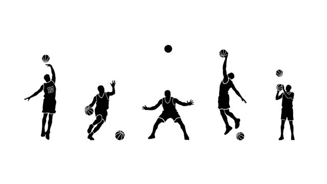 Silhouette sequence of soccer player kicking and controlling ball Vector