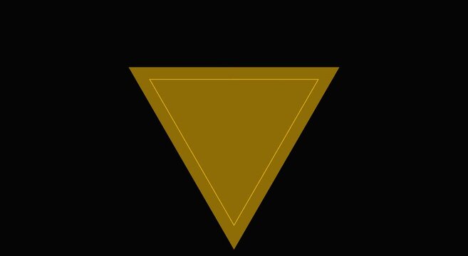 Minimalist gold geometric triangle animation on animation black background