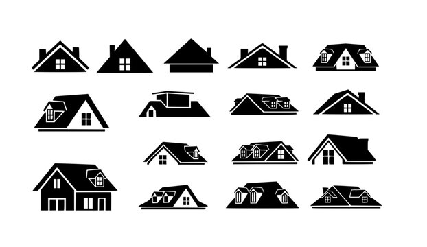 House roof silhouette, House roof, Roof, Roof clipart, Roof silhouette, House roof vector set, House roof icon, House roof logo
