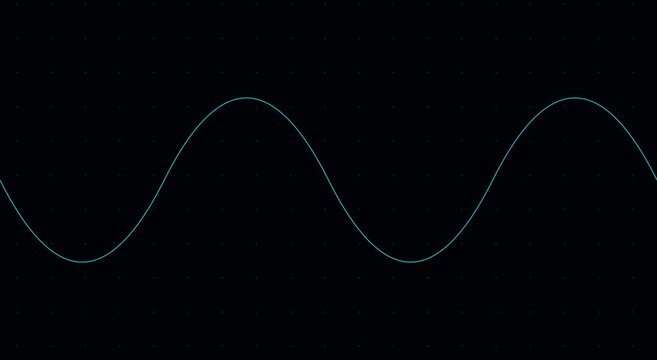 Minimalist sine wave animation on digital grid animation background, for technology concepts