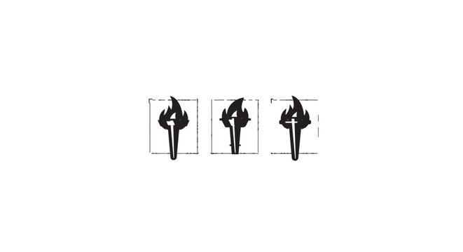 Detailed black silhouette of human femur bones set.