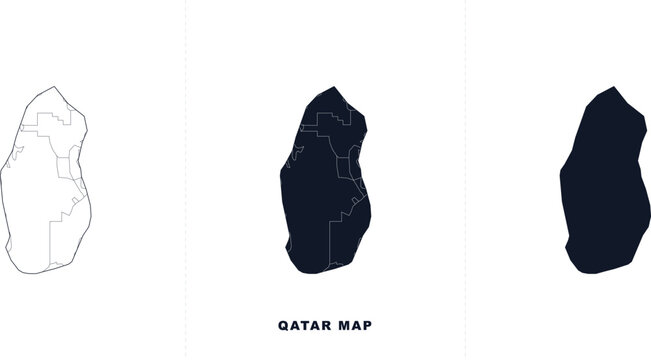 Set of qatar map vector illustration