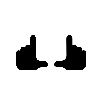 photography concept, Two black hands making a framing or focusing gesture