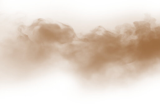 ust sand soil smoke cloud particles isolated on transparent white background, Brown sandstorm smog sand dust explosion risin,. Design elements for Compositing, covering