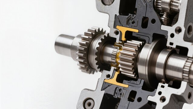 Internal Gear Transmission Assembly with Metal Teeth and Yellow Isolators