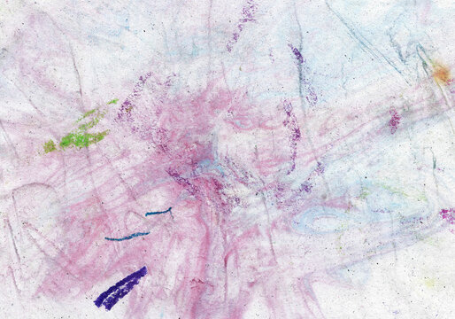 Abstract minimalist texture on a light background featuring fine gestural scratches and lines in pink, purple, and blue