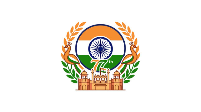 77th Indian Independence Day Celebration Logo Design