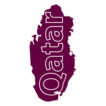 The word qatar in purple