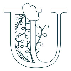Nature stroke alphabet u © Vexels