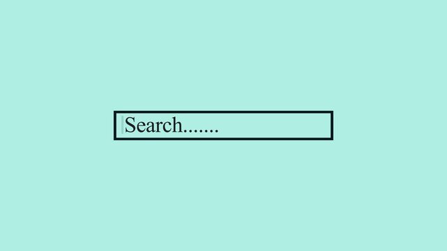 Search bar input field on light blue motion background. Website search bar symbol for online data directory content query. Animated search bar layout.