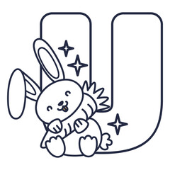 Alphabet stroke kawaii u © Vexels
