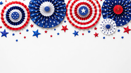 Obraz premium Patriotic united states of america flag decorations festive 4th of july layout