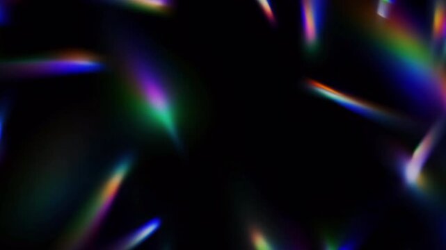 Abstract Prism Light Leaks Overlay Effects on Black Background.