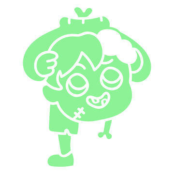 Apocalipsis zombie kawaii cut out character
