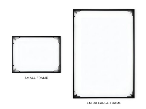 Thin border frame corner accents on white background