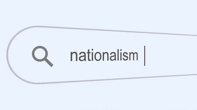 Searching Nationalism on the Internet, Computer Screen Macro. 4k video animation