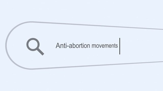 . 4k video animationSearching Anti-Abortion Movements on the Internet, Computer Screen Macro