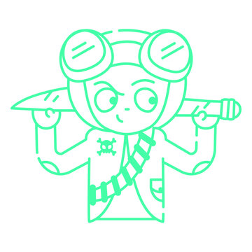 Man with aviator goggles and a knife